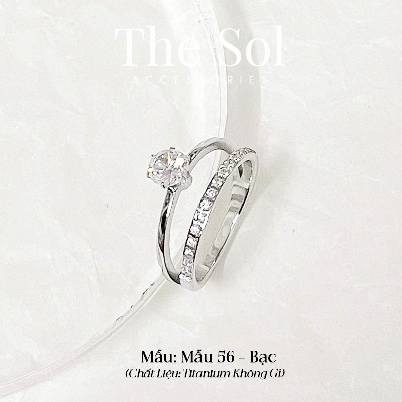  Nhẫn Titan Dot Diamond Line - Mẫu 56 