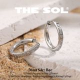  Khuyên Tai Titan Unisex Hoops Tròn Đính Đá 