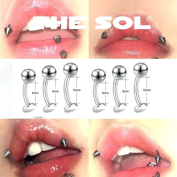  Khuyên Môi Titan Unisex ASHLEY - Bi Tròn 