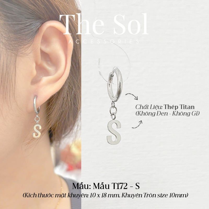  Khuyên Tai Titan The Alphabet - Mẫu T172 