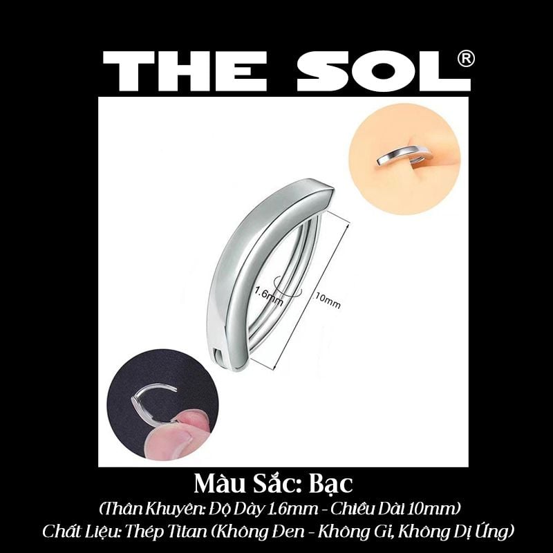  Khuyên Rốn/ Khuyên Tai Titan Unisex Half Hoops 
