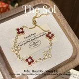  Lắc Tay Dây Rút Hàn Quốc Cỏ 4 Lá Đính Đá Cao Cấp 