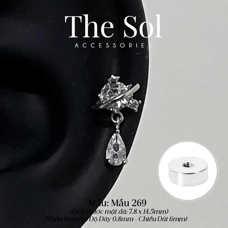  Khuyên Tai Thép Xi Mạ Dia Galaxy - Mẫu 269 