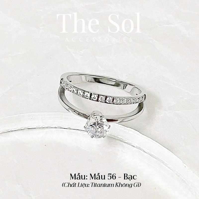  Nhẫn Titan Dot Diamond Line - Mẫu 56 