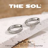  Khuyên Tai Titan Unisex Hoops Tròn Đính Đá 