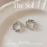  Bông Tai Hàn Quốc Silver Curve 