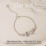  Lắc Tay Hàn Quốc Kuromi Tím Đính Đá Cao Cấp 