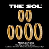  Khuyên Tai Titan Unisex Hoops Tròn Đính Đá 