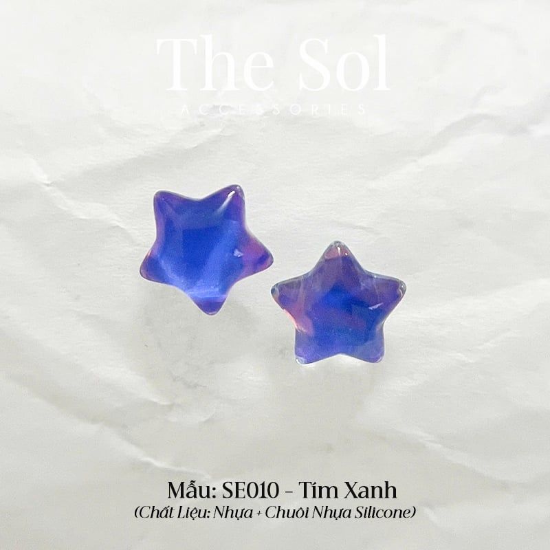  Bông Tai Nhựa Hologram Star 