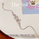  Lắc Tay Hàn Quốc Kuromi Tím Đính Đá Cao Cấp 