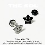  Khuyên Tai Titan Unisex Star Smile- Mẫu D21 