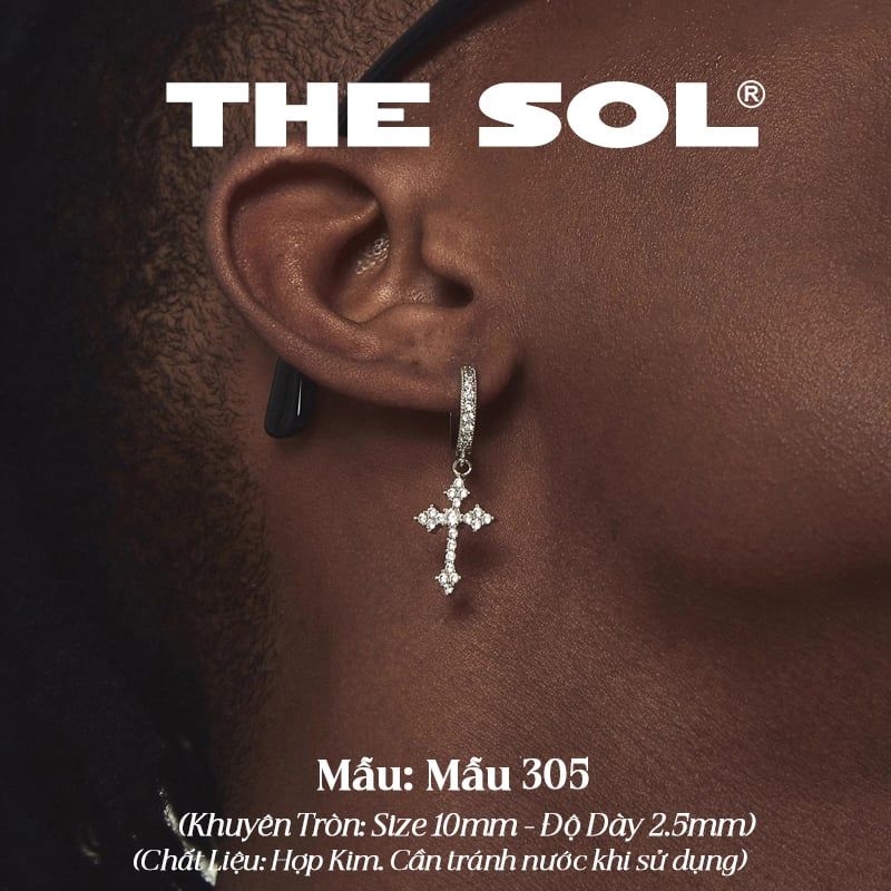  Khuyên Tai Hợp Kim Dia Full Cross - Mẫu 305 
