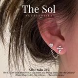  Khuyên Tai Thép Xi Mạ The Cross - Mẫu 235 