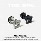  Khuyên Tai Titan Unisex Star Smile- Mẫu D21 