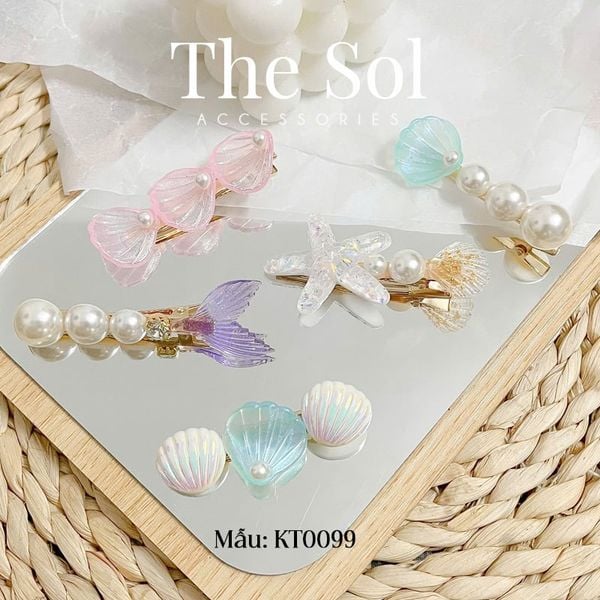  Kẹp Tóc Hologram Sea ​​Shells 
