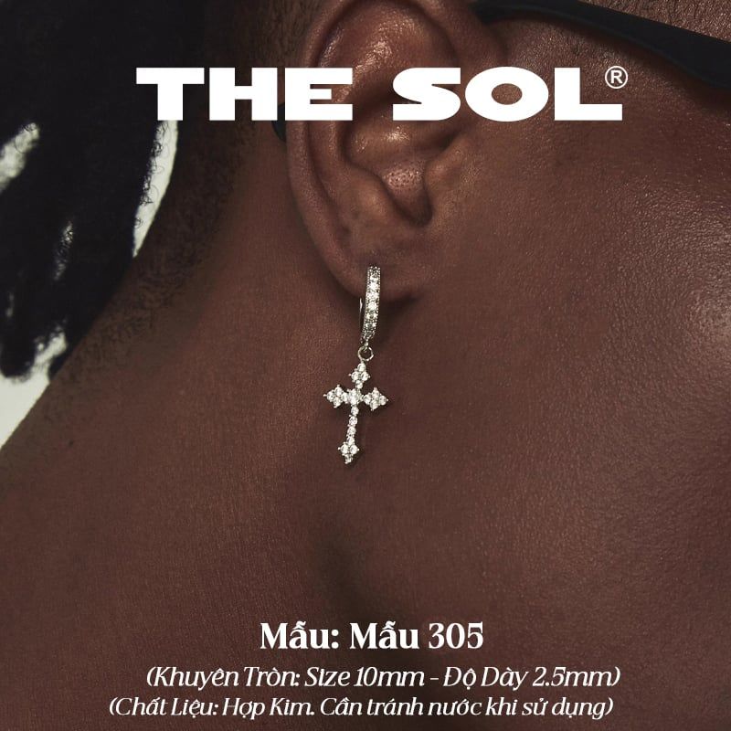  Khuyên Tai Hợp Kim Dia Full Cross - Mẫu 305 