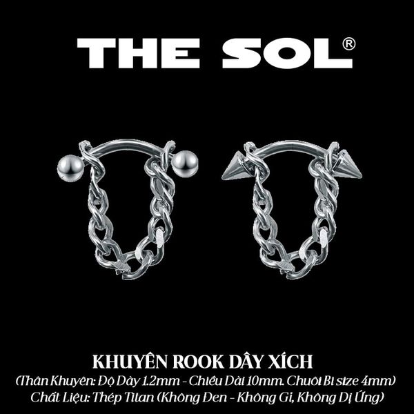  Khuyên Tai Titan Unisex ROOK Dây Xích 