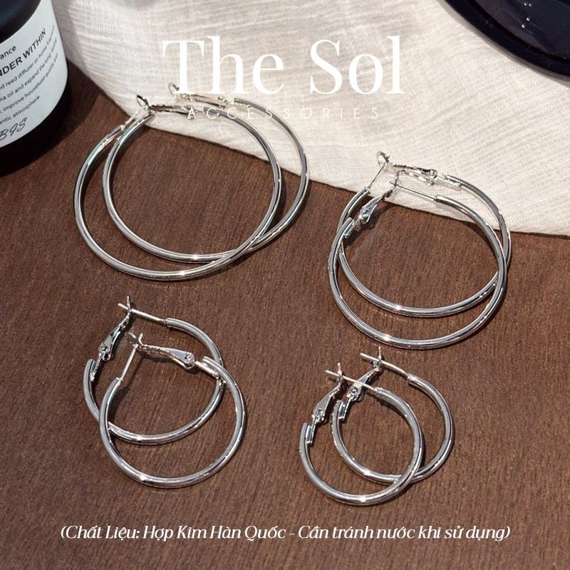  Bông Tai Hàn Quốc Circle Hoops 