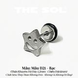  Khuyên Tai Titan Unisex Star Smile- Mẫu D21 