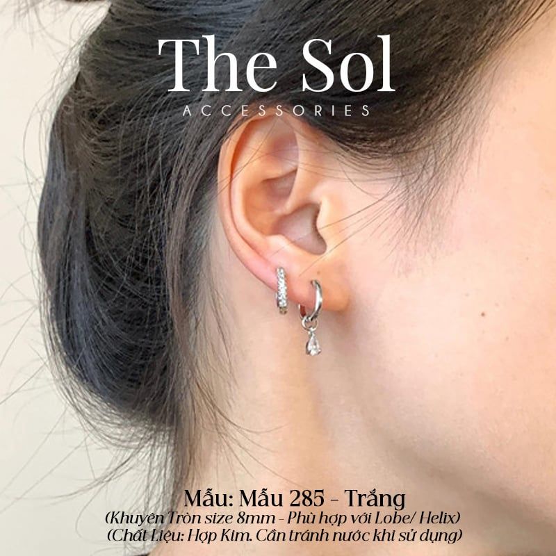  Khuyên Tai Hợp Kim Drop Diamond - Mẫu 285 