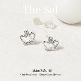  [SHOPEE] Bông Tai Nhựa Nhiều Mẫu Chuôi Su - Màu Bạc 