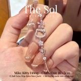  Lắc Tay Hàn Quốc Kitty Hồng Đính Đá Cao Cấp 