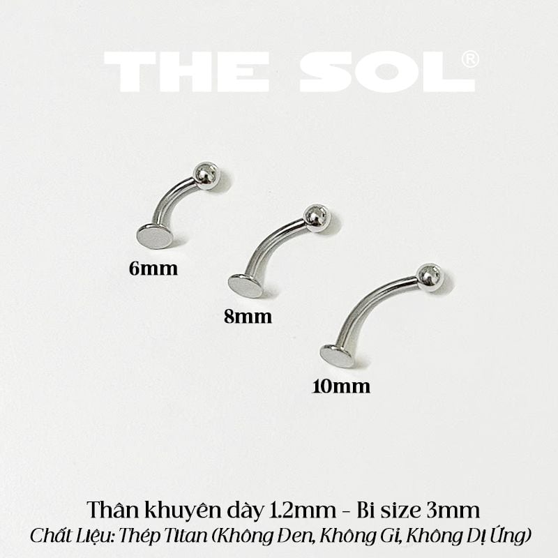  Khuyên Môi Titan Unisex ASHLEY - Bi Tròn 