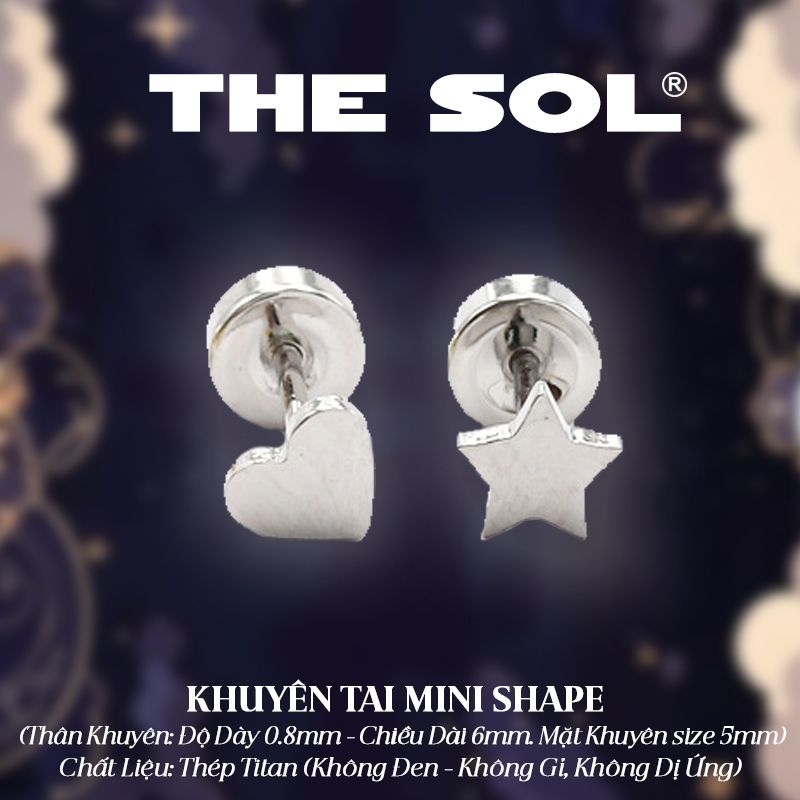  Khuyên Tai Titan Mini Shape - Mẫu D62 