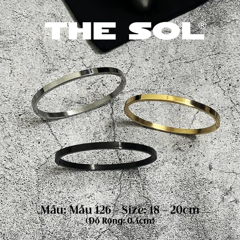  Vòng Tay Titan Unisex The Basic - 4mm - Mẫu 126 
