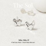  [SHOPEE] Bông Tai Nhựa Nhiều Mẫu Chuôi Su - Màu Bạc 