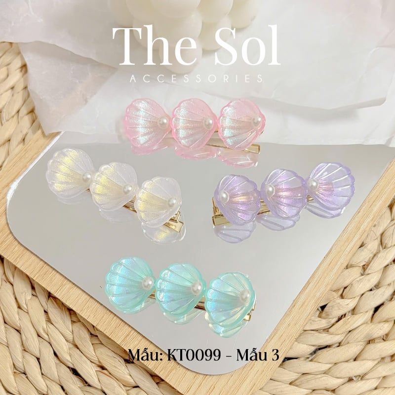  Kẹp Tóc Hologram Sea ​​Shells 