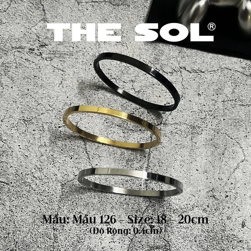  Vòng Tay Titan Unisex The Basic - 4mm - Mẫu 126 
