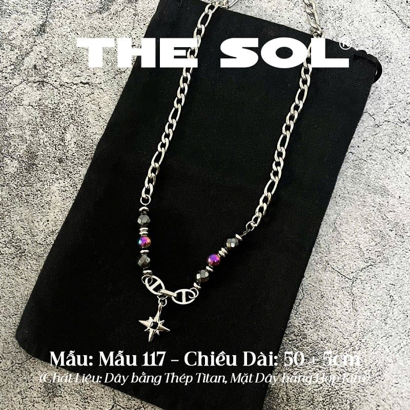  Dây Chuyền Titan Unisex Black Opal Gems - Mẫu 117 