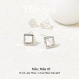  [SHOPEE] Bông Tai Nhựa Nhiều Mẫu Chuôi Su - Màu Bạc 