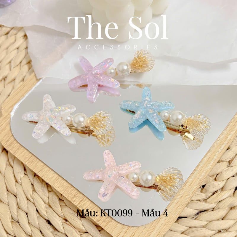  Kẹp Tóc Hologram Sea ​​Shells 