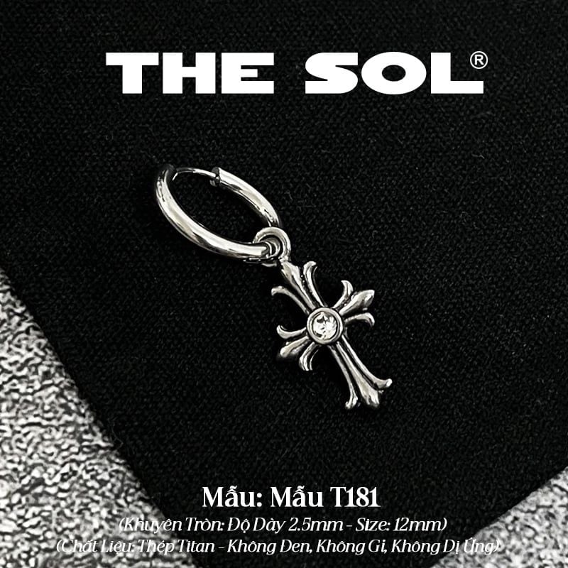  Khuyên Tai Titan Unisex Chrome Heart - Mẫu T181 