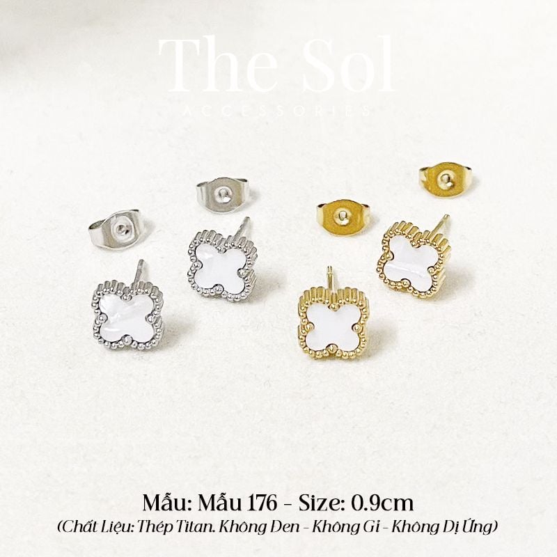  Bông Tai Titan White Lou 0.9cm - Mẫu 176 