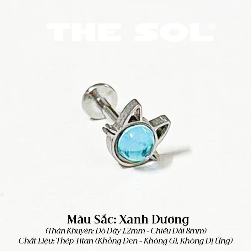  Khuyên Tai Titan Unisex Colorful Gems Cat 