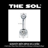  Khuyên Rốn Titan Unisex Đính Đá 2 Đầu 