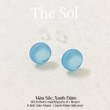  Bông Tai Nhựa Đính Tròn Sắc Màu 