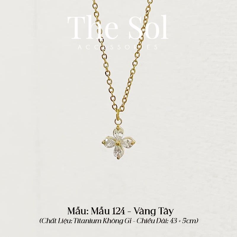  Dây Chuyền Titan Diamond Clover - Mẫu 124 