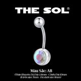  Khuyên Rốn Titan Unisex Bi Tròn Đính Đá 