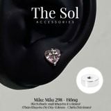  Khuyên Tai Thép Xi Mạ Cross In Heart - Mẫu 298 