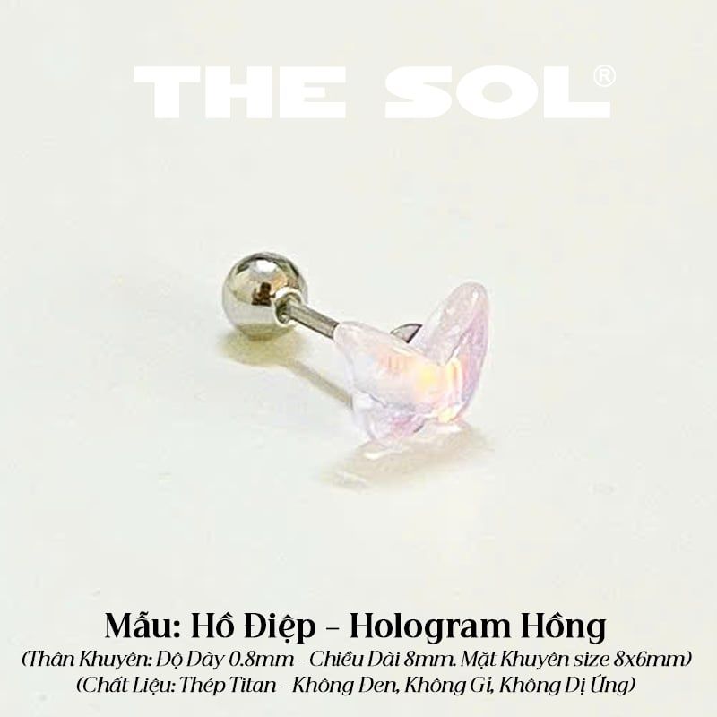  Khuyên Tai Thép Titan Màu Sắc Hologram 