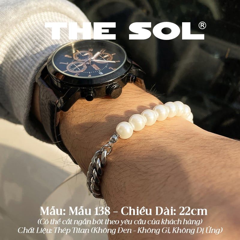  Lắc Tay Titan Unisex Pearl Chain - Mẫu 138 