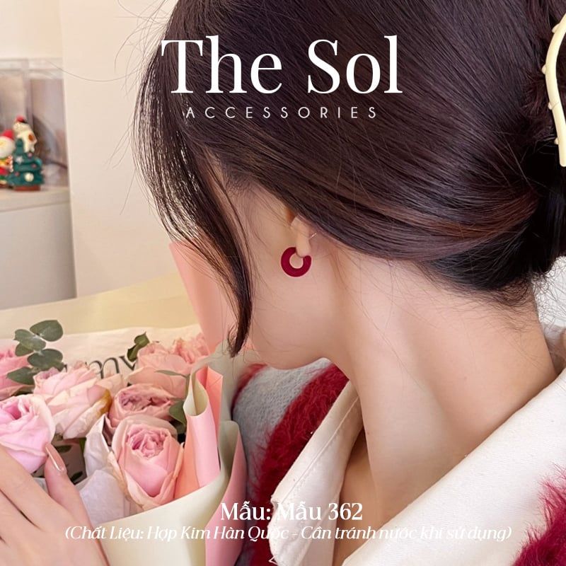  Bông Tai Hàn Quốc Velvet Mini Hoops - Mẫu 362 