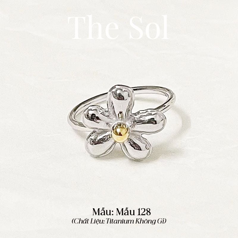  Nhẫn Titan Golden Blossom - Mẫu 128 