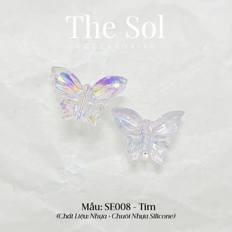  Bông Tai Nhựa Hologram Butterfly 
