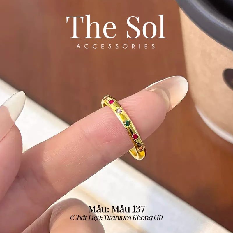  Nhẫnn Titan Colour Diamond - Mẫu 137 