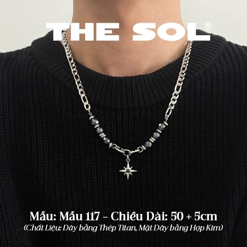  Dây Chuyền Titan Unisex Black Opal Gems - Mẫu 117 